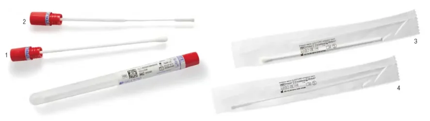 Flocked swabs without medium
