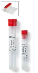 Serum tubes with clot accelerator and gel serum separator