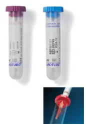 Blood collection tubes with pierceable and re-sealable rubber caps