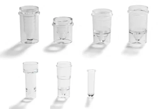Polystyrene sample cups for chemistry analyzers